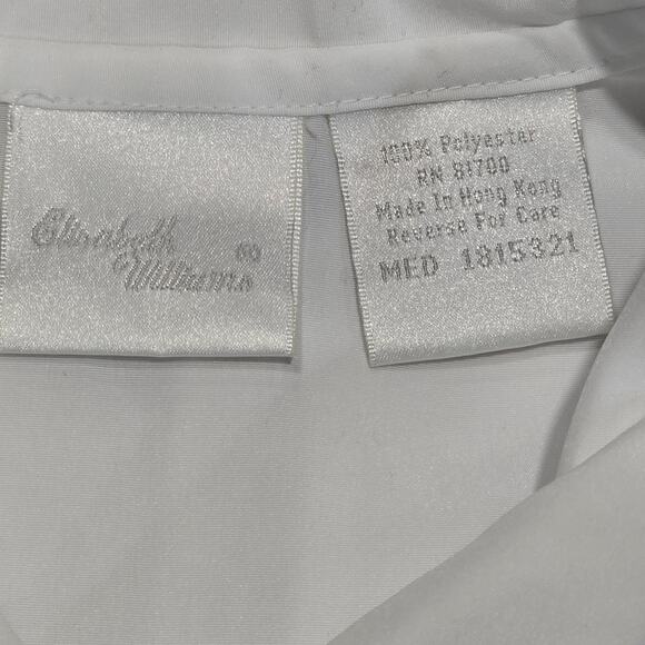 Coquette Elisabeth Williams M, Vintage White Button-up  Blouse w/ Lace Detailing - Picture 4 of 10